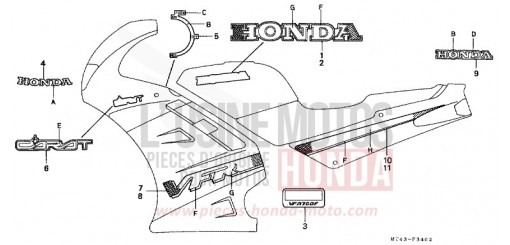STRIPE/MARK (3) (VFR750FN) VFR750FN de 1992